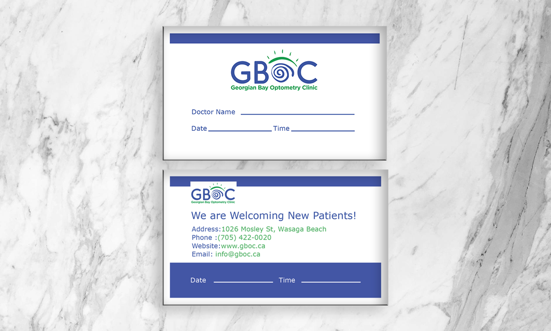 Business Card Design by The Vectorize  for Georgian Bay Optometry Clinic | Design #31824107
