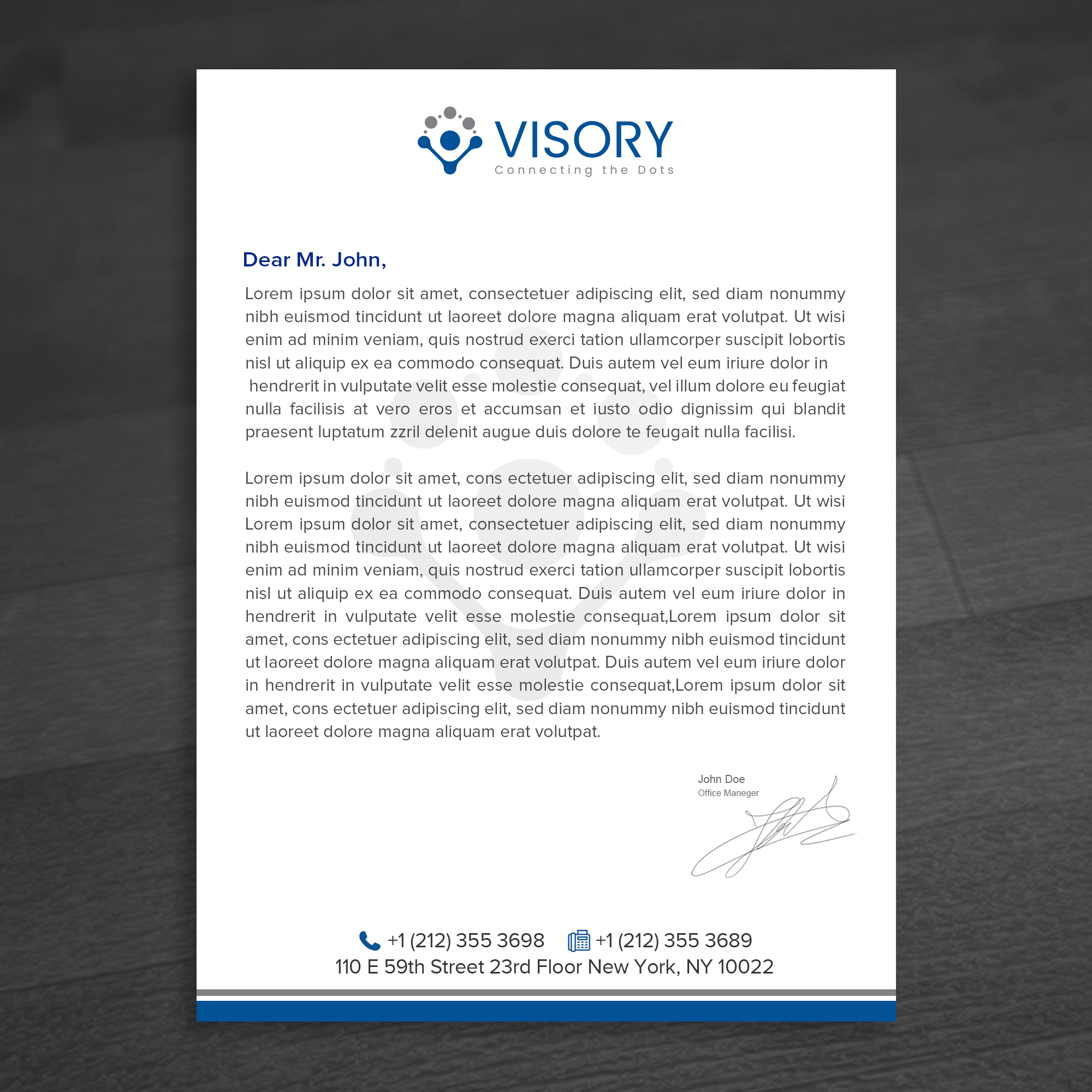 Letterhead Design by WellDesign for Visory LLC | Design #31826361