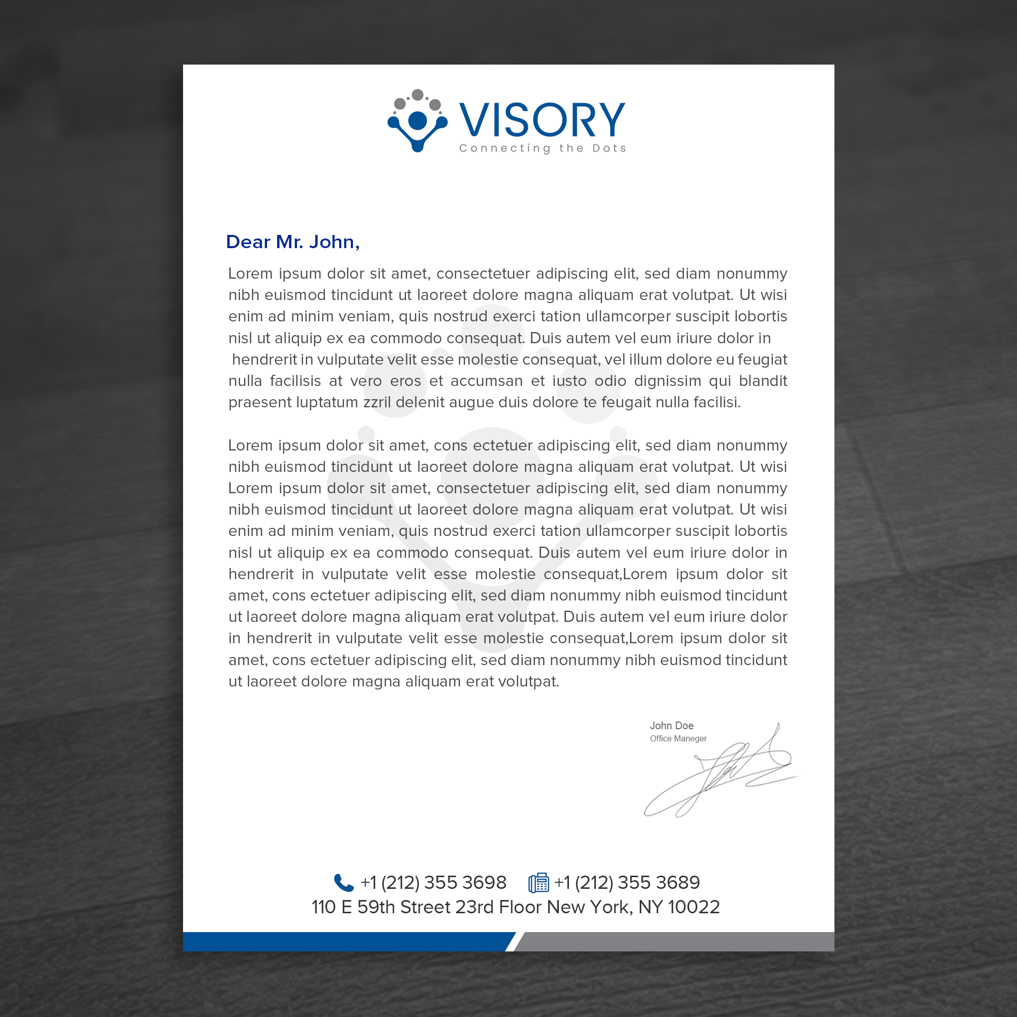 Letterhead Design by WellDesign for Visory LLC | Design #31826362