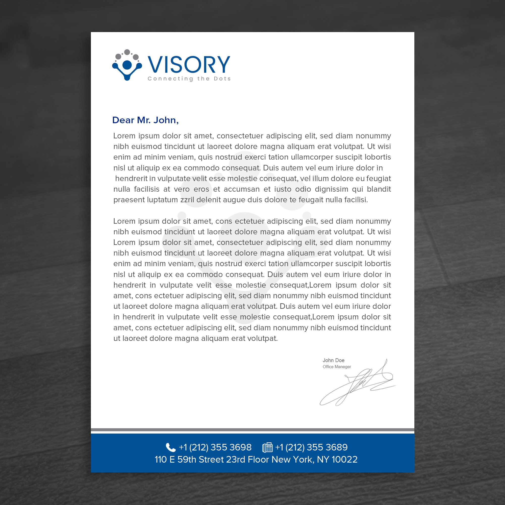 Letterhead Design by WellDesign for Visory LLC | Design #31826363