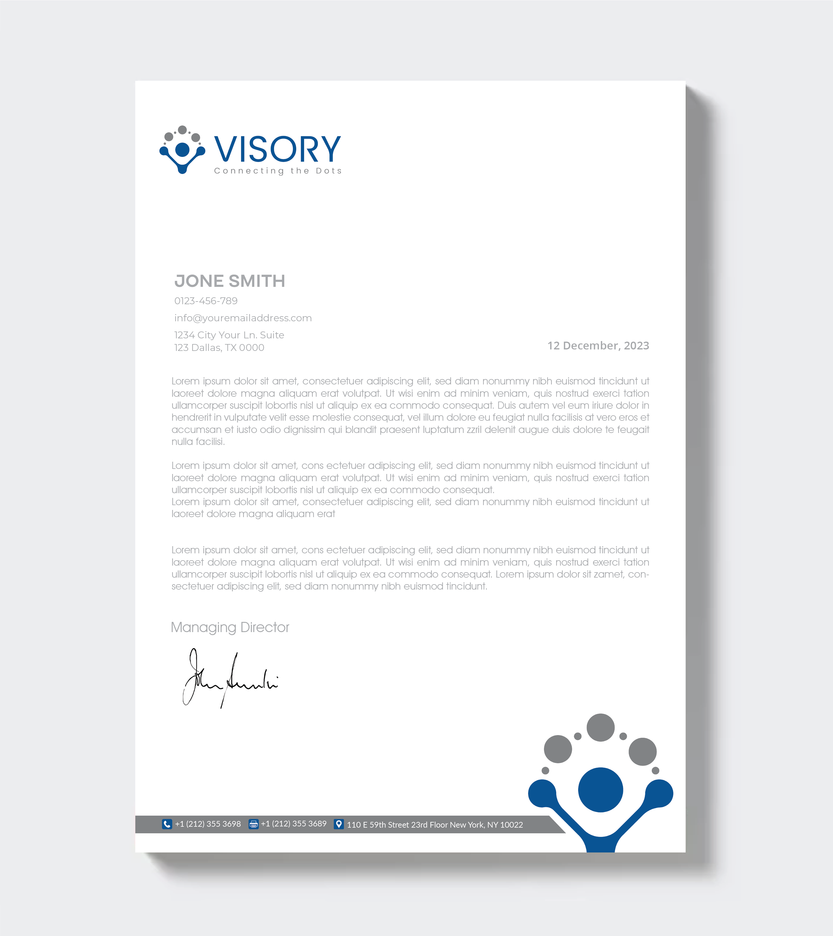 Letterhead Design by artbitin for Visory LLC | Design #31827143