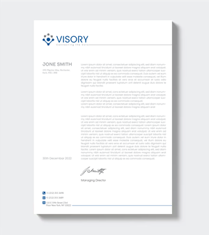 Letterhead Design by artbitin for Visory LLC | Design: #31827145
