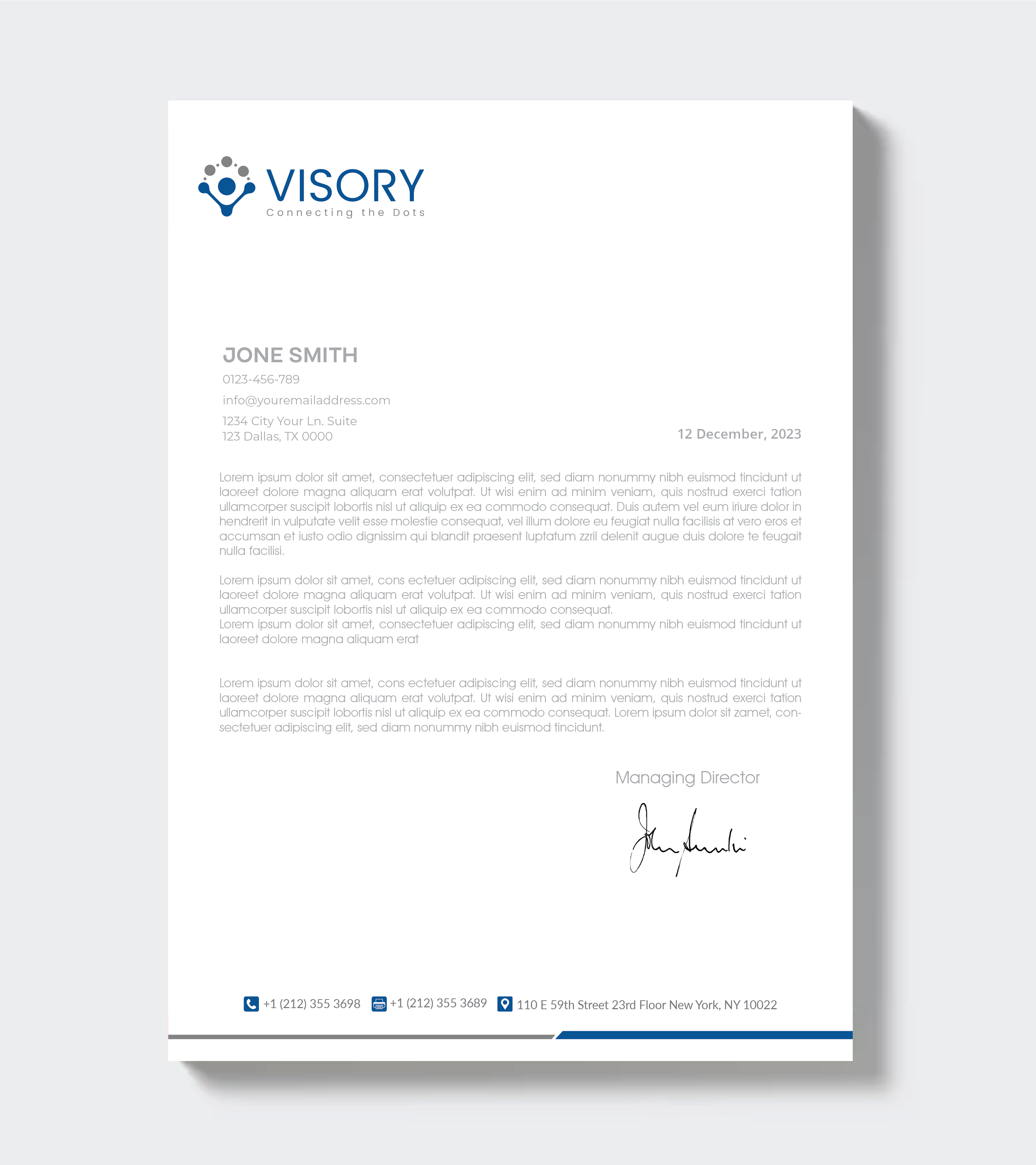 Letterhead Design by artbitin for Visory LLC | Design #31827148