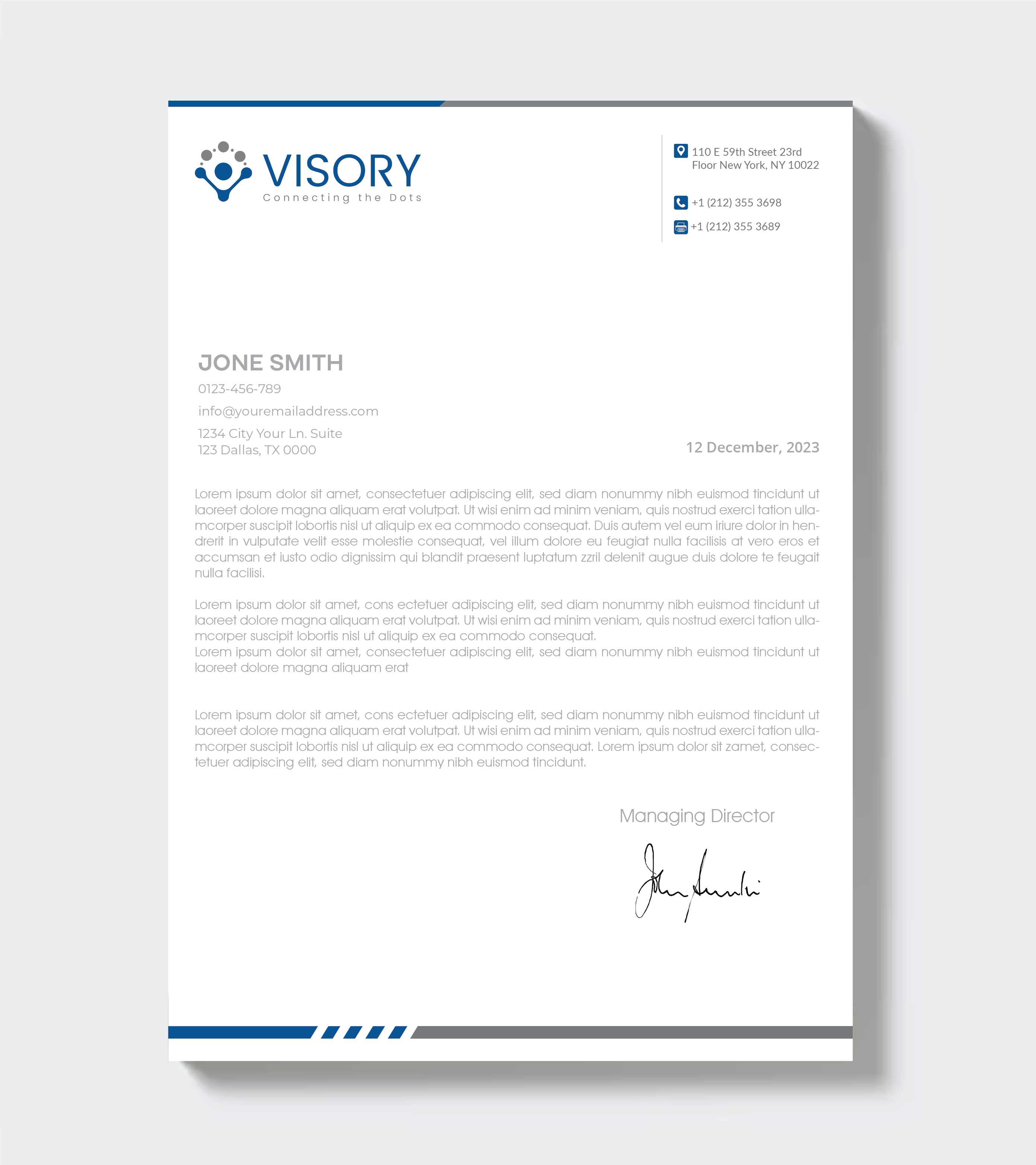 Letterhead Design by artbitin for Visory LLC | Design #31827152