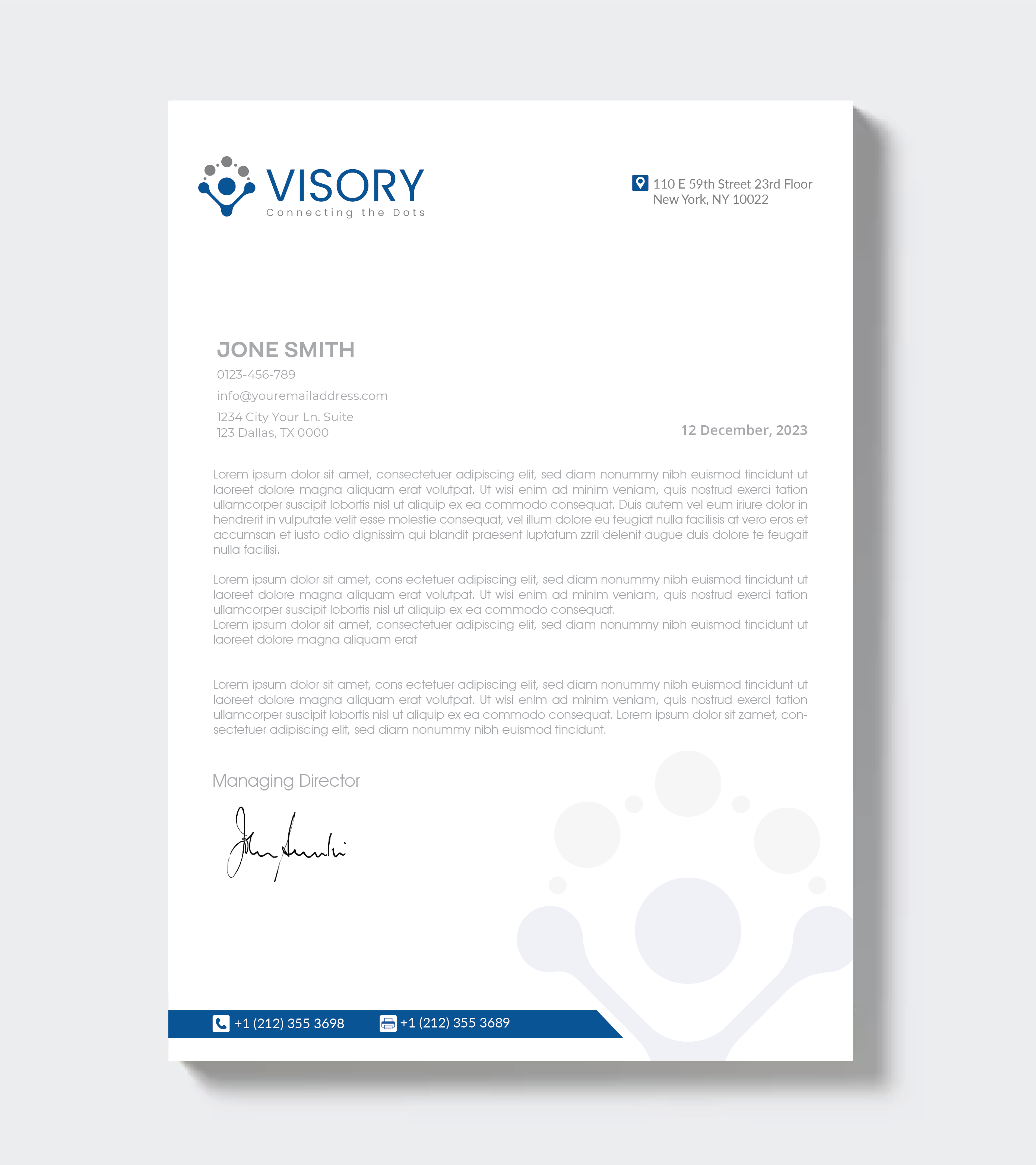 Letterhead Design by artbitin for Visory LLC | Design #31827154