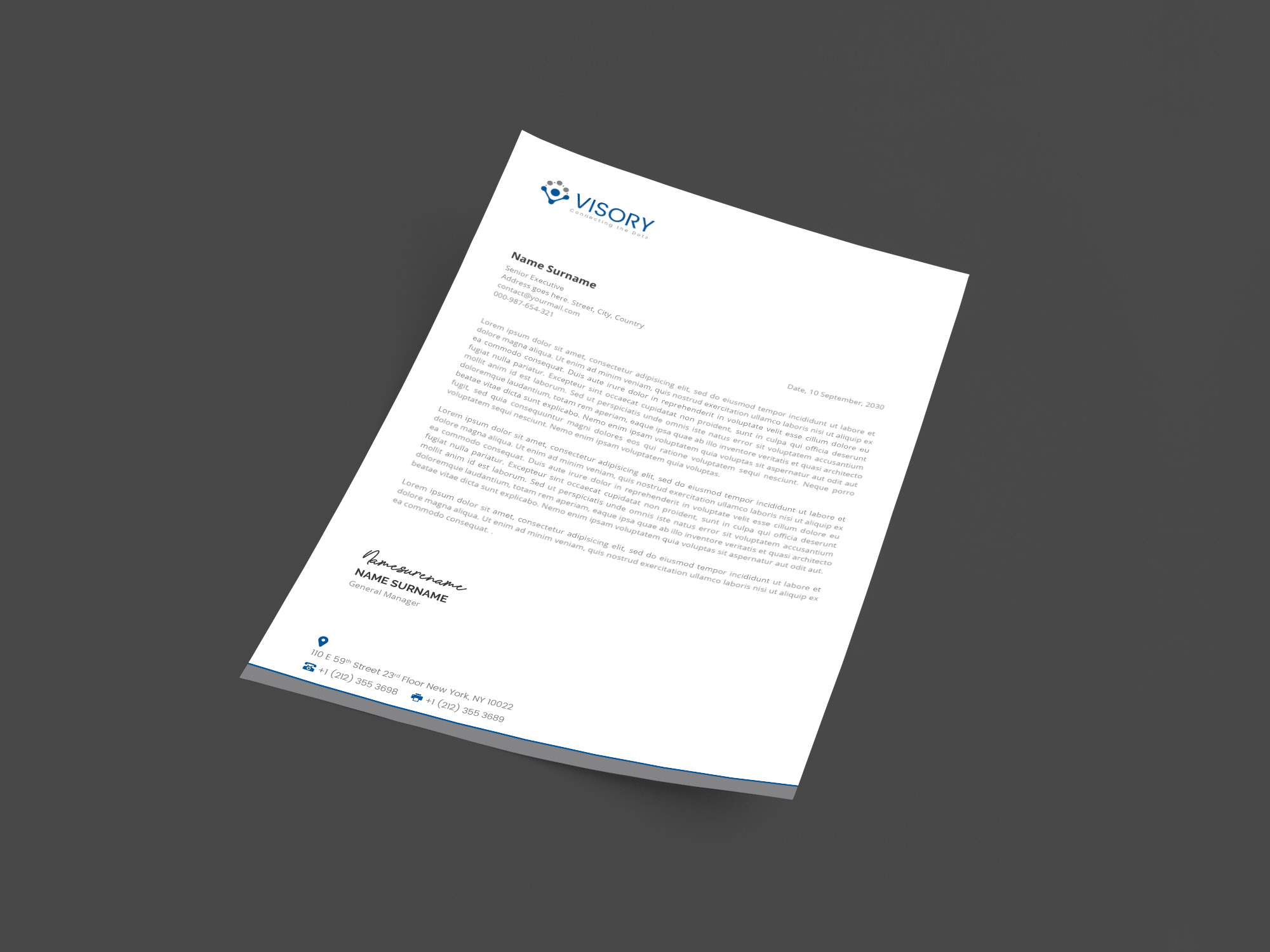 Letterhead Design by inventivao for Visory LLC | Design #31825939