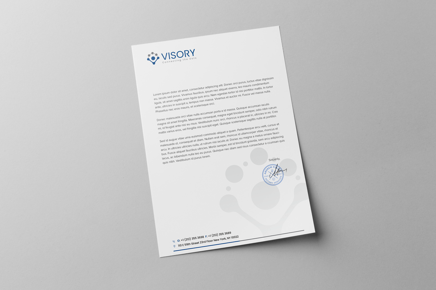 Letterhead Design by HYPdesign for Visory LLC | Design #31829613