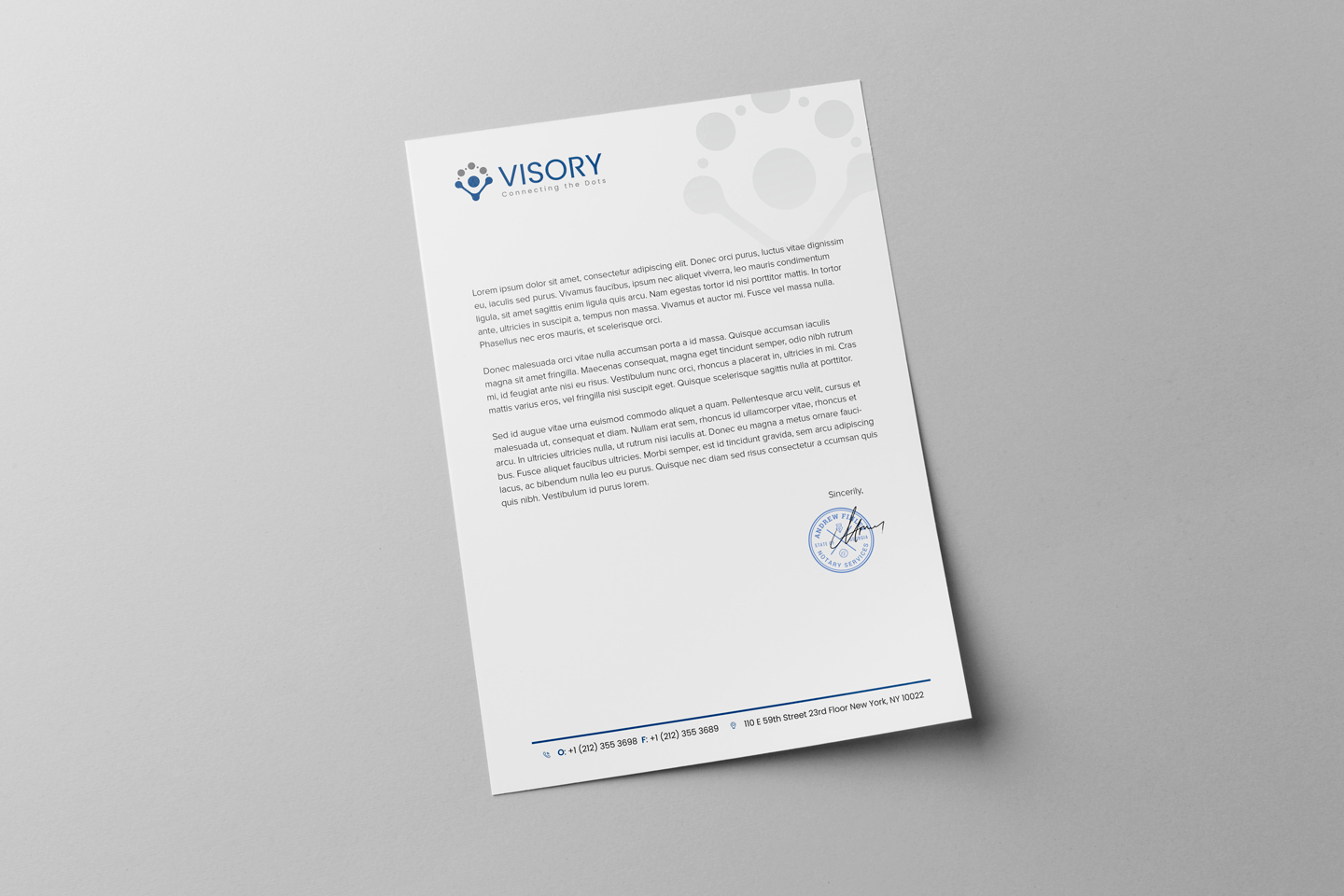 Letterhead Design by HYPdesign for Visory LLC | Design #31829622