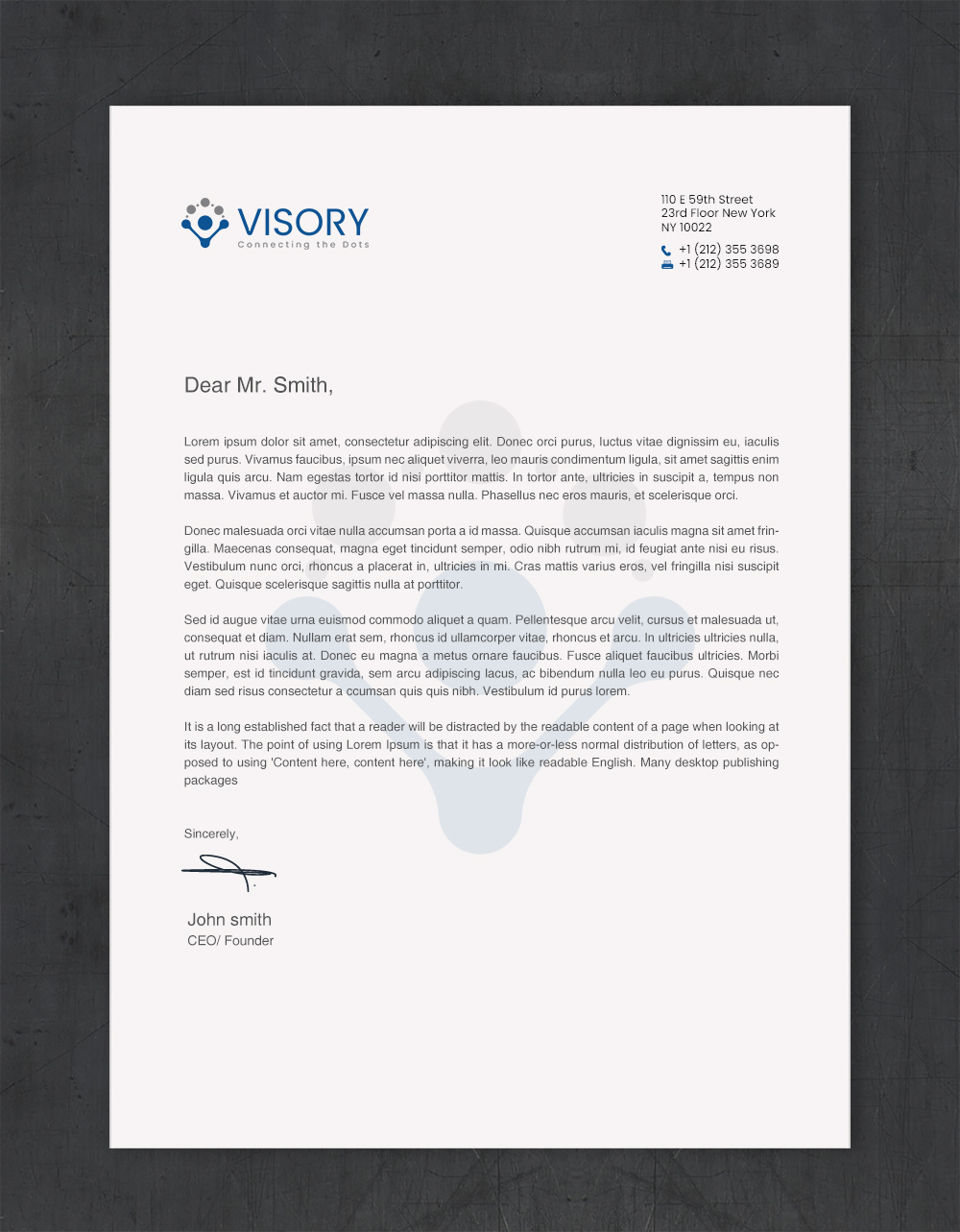 Letterhead Design by Brand aid for Visory LLC | Design #31827085