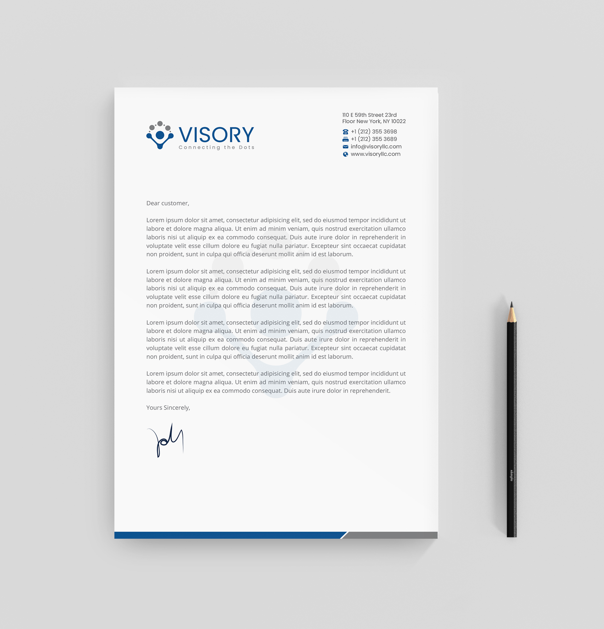 Letterhead Design by R.design for Visory LLC | Design #31825317