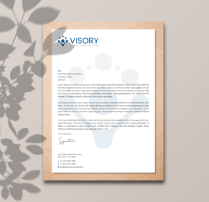 Letterhead Design by Uttom 2 for Visory LLC | Design: #31832067