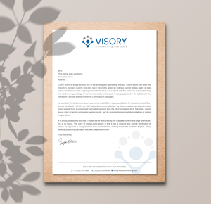 Letterhead Design by Uttom 2 for Visory LLC | Design: #31832073