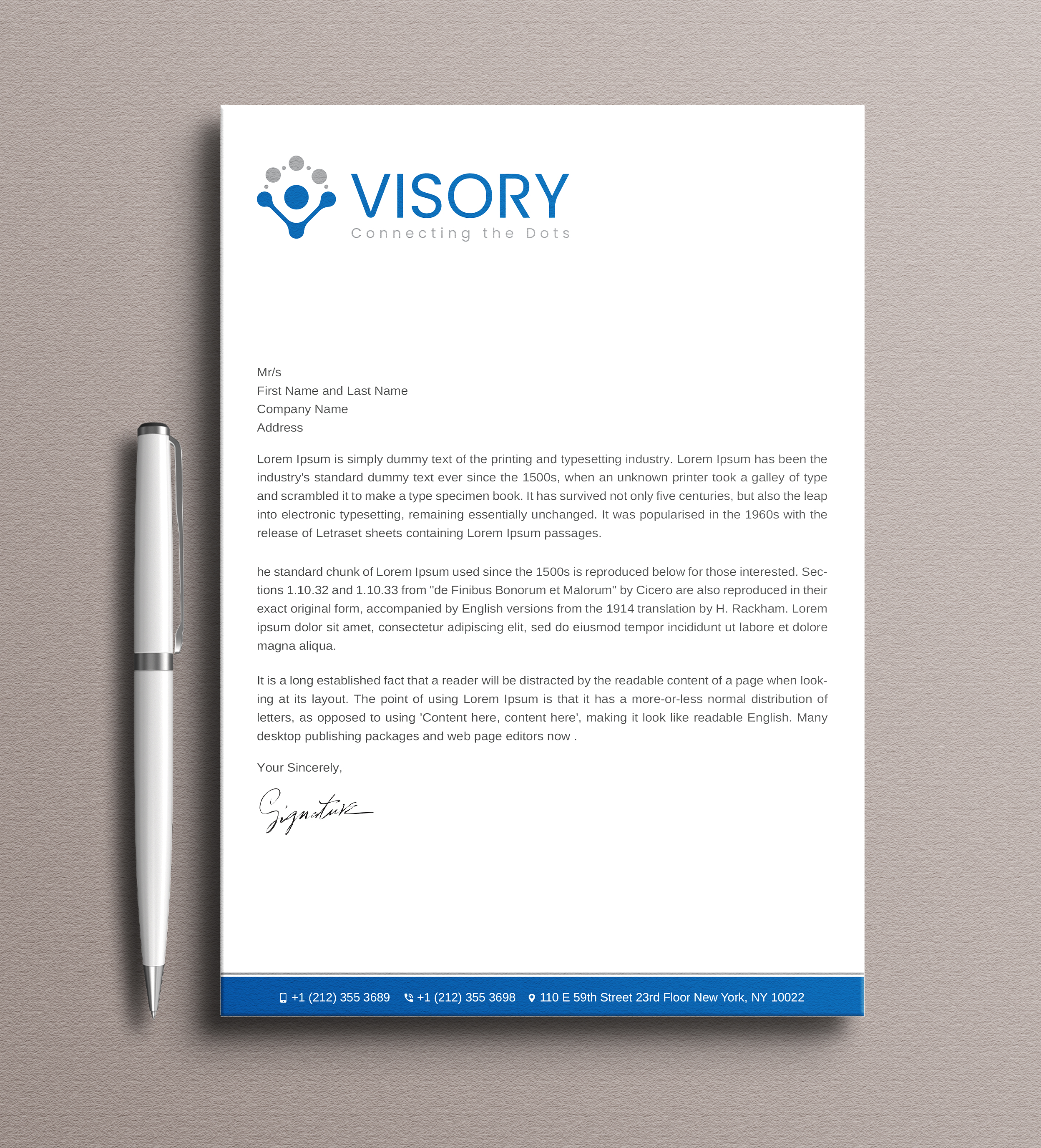 Letterhead Design by Uttom 2 for Visory LLC | Design #31832075
