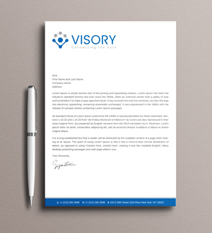 Letterhead Design by Uttom 2 for Visory LLC | Design: #31832075