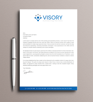 Letterhead Design by Uttom 2 for Visory LLC | Design: #31832077