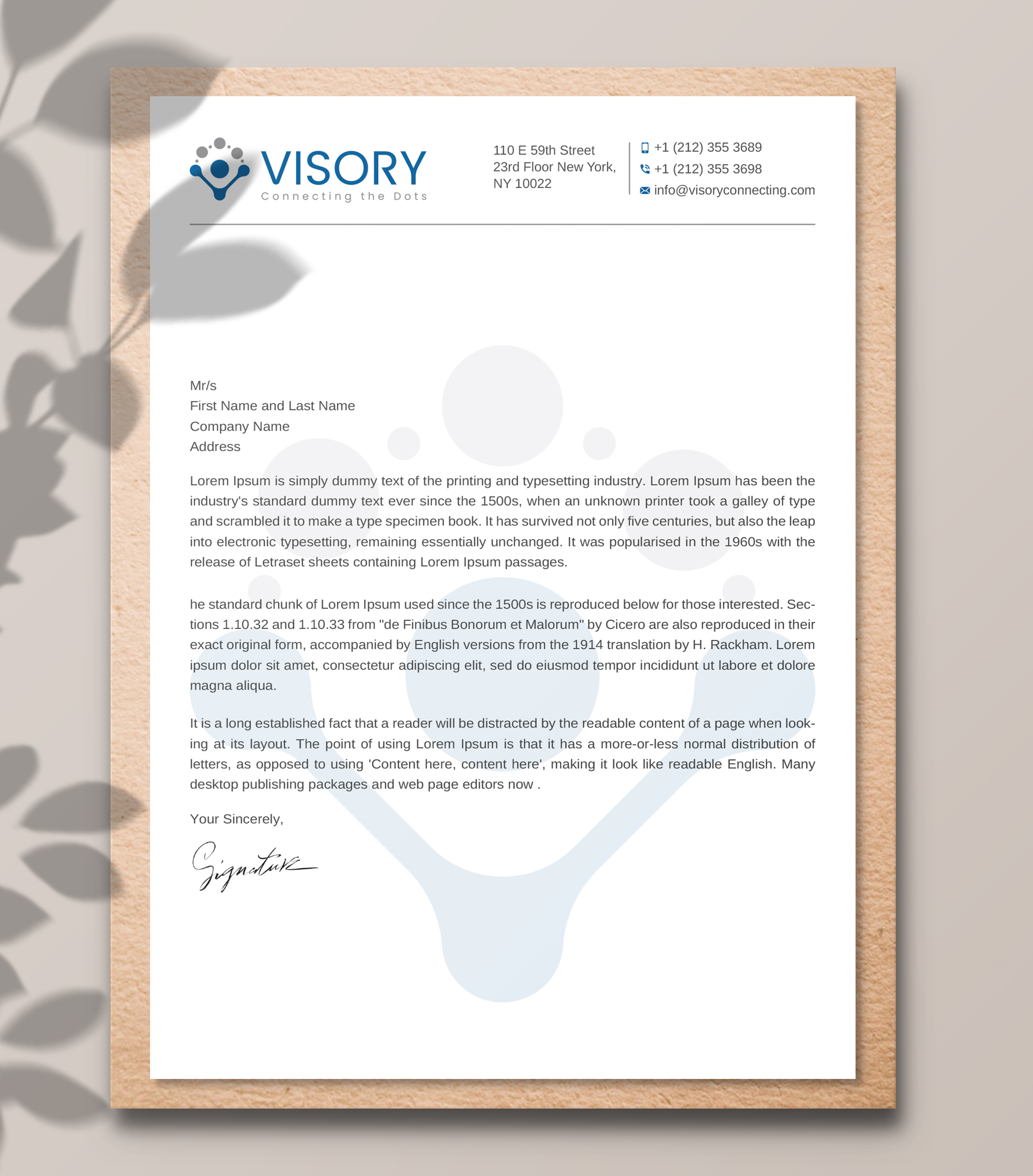 Letterhead Design by Uttom 2 for Visory LLC | Design #31832079