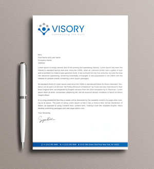 Letterhead Design by Uttom 2 for Visory LLC | Design: #31832080