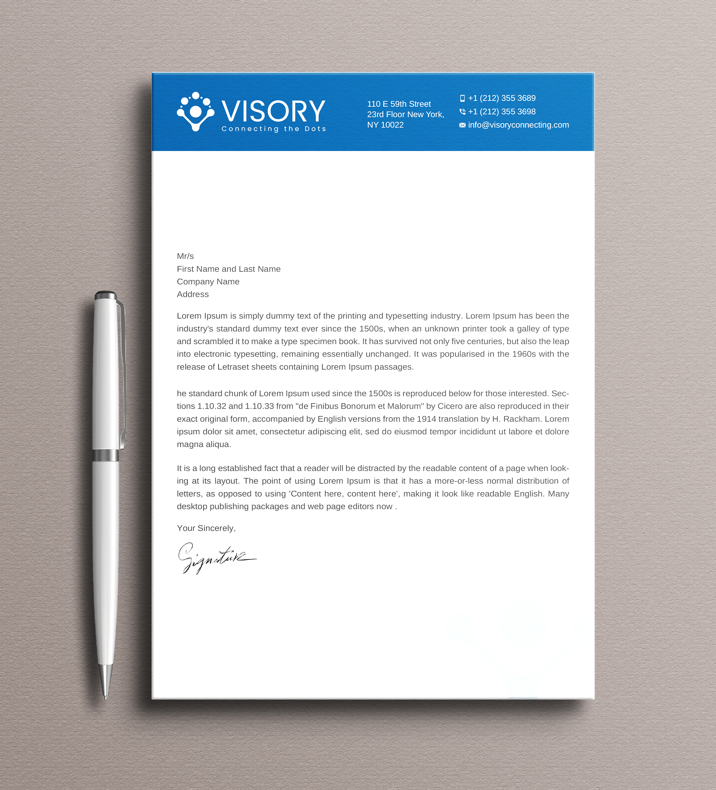 Letterhead Design by Uttom 2 for Visory LLC | Design #31832082