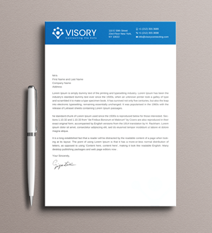 Letterhead Design by Uttom 2 for Visory LLC | Design: #31832082