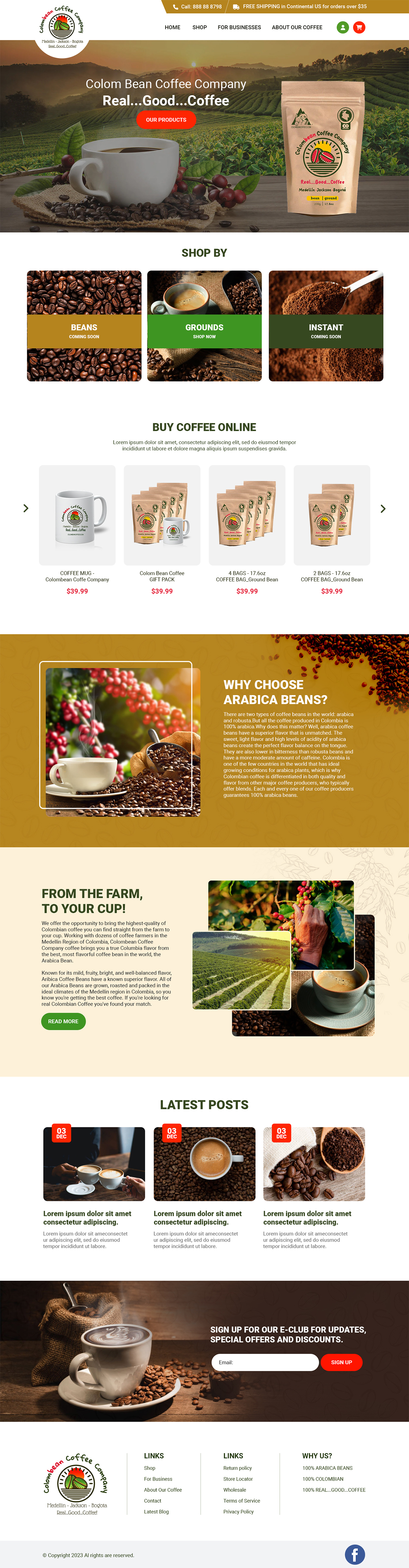Web Design by MAHABA for Colombean Coffee Company | Design #31852873