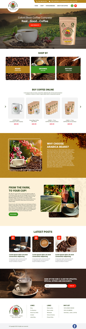 Web Design by MAHABA for Colombean Coffee Company | Design: #31852873