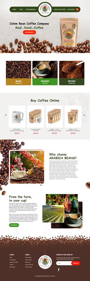 Web Design by MAHABA for Colombean Coffee Company | Design: #31852874