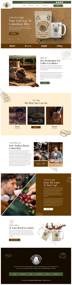 Diseño Web por Hafsa Fatymah para Colombean Coffee Company | Diseño: #31862345