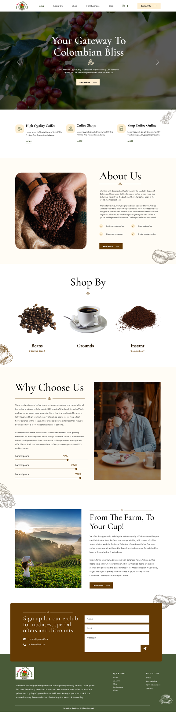 Diseño Web por Hafsa Fatymah para Colombean Coffee Company | Diseño #31865033