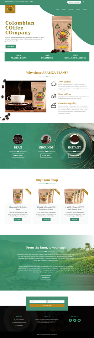 Diseño Web por WahDesign para Colombean Coffee Company | Diseño #31862719