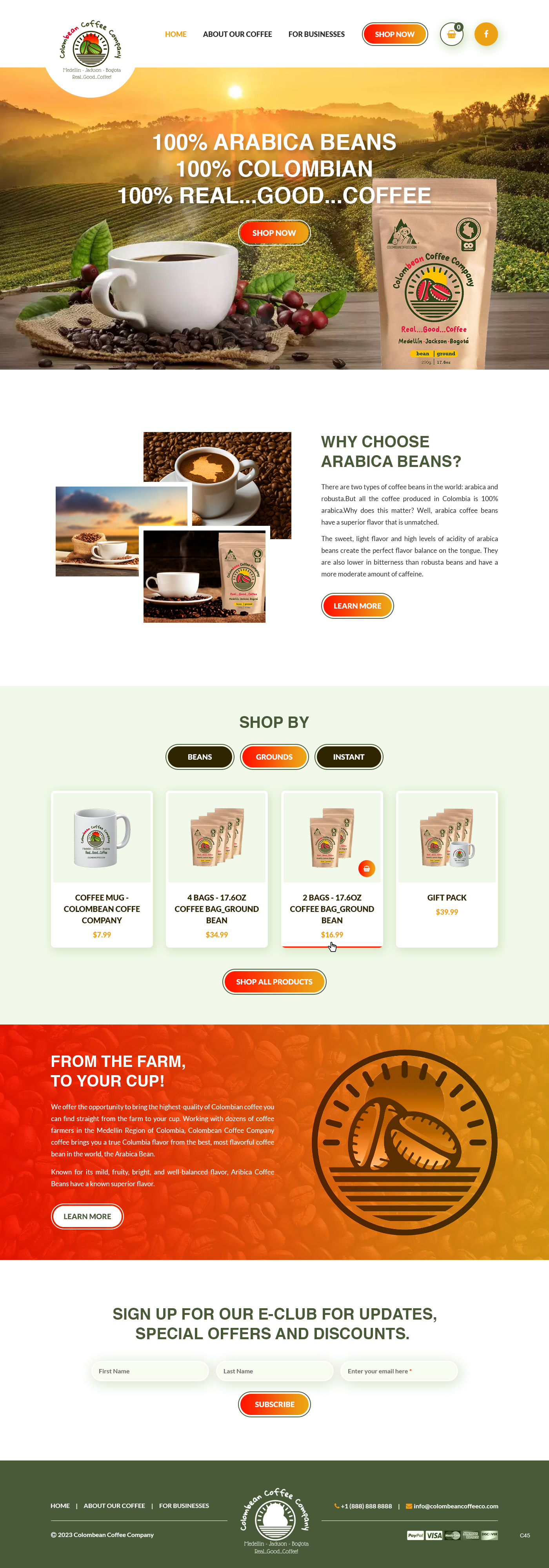 Diseño Web por pb para Colombean Coffee Company | Diseño #31849850