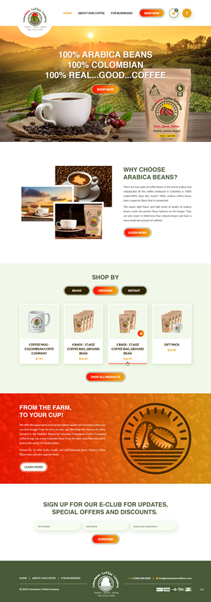 Diseño Web por pb para Colombean Coffee Company | Diseño #31849850