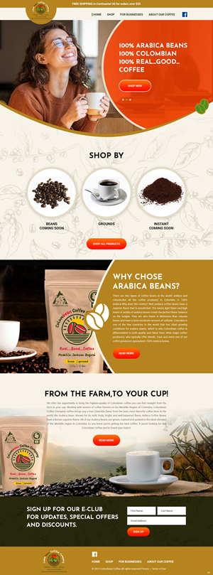Web Design by pb for Colombean Coffee Company | Design: #31849851
