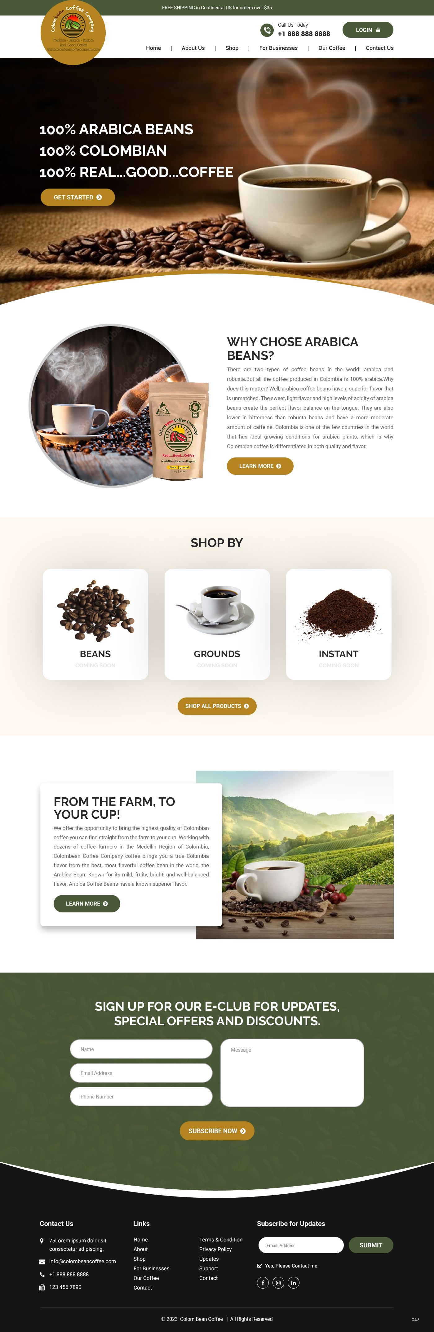 Diseño Web por pb para Colombean Coffee Company | Diseño #31849852