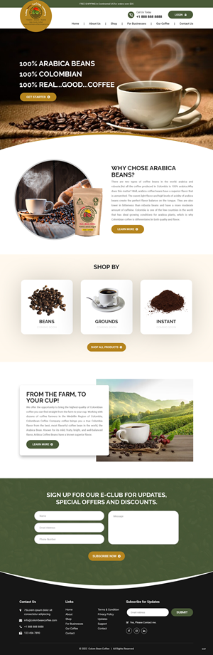 Web Design by pb for Colombean Coffee Company | Design: #31849852