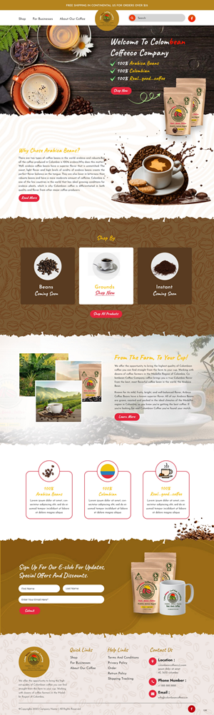 Web Design by pb for Colombean Coffee Company | Design: #31849857