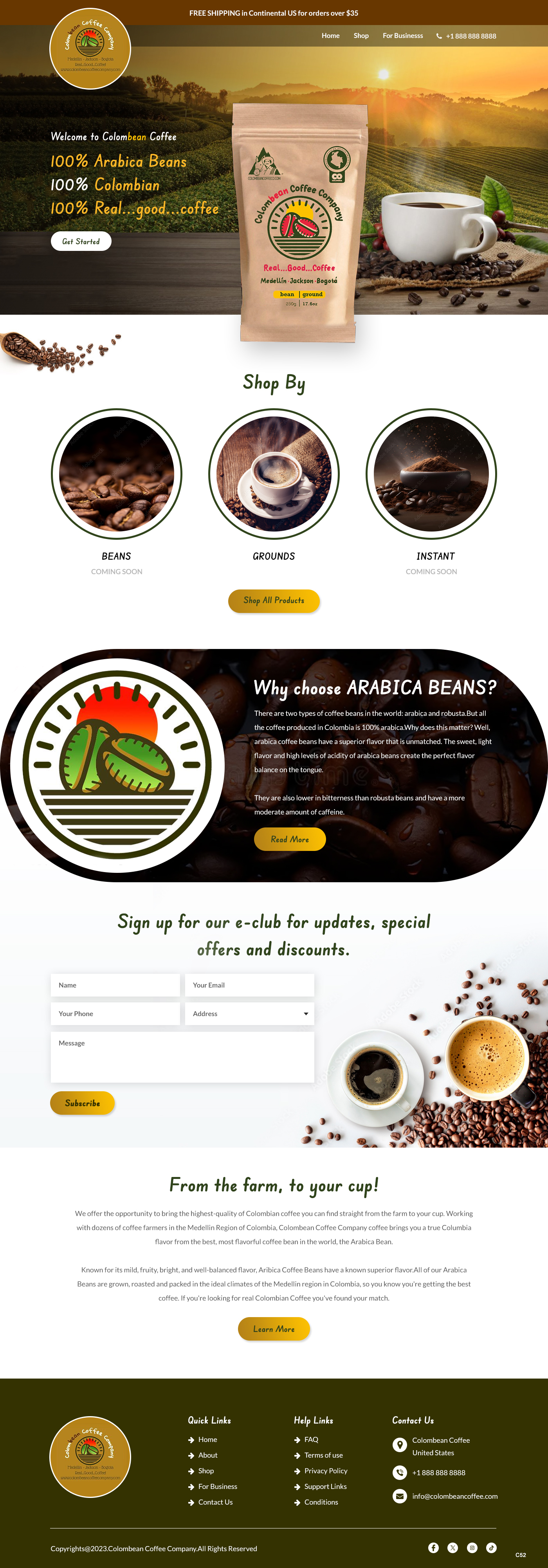 Diseño Web por pb para Colombean Coffee Company | Diseño #31849858