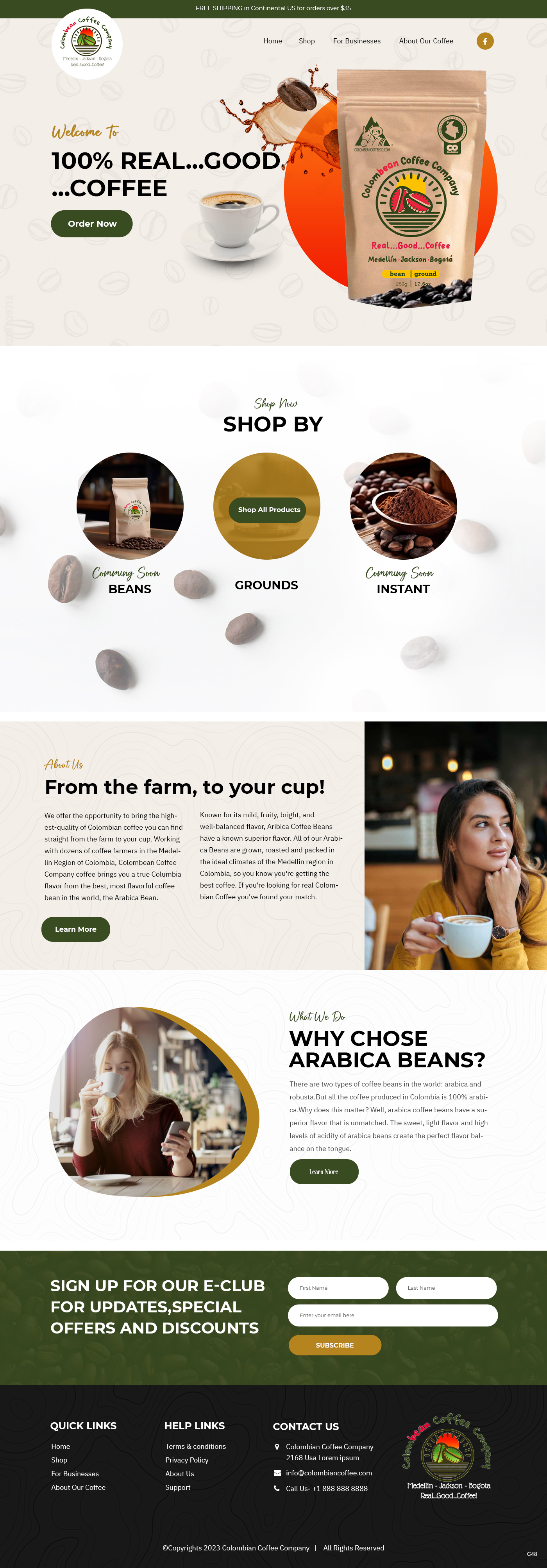 Diseño Web por pb para Colombean Coffee Company | Diseño #31849859