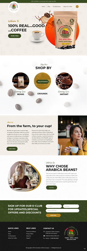 Web Design by pb for Colombean Coffee Company | Design: #31849859