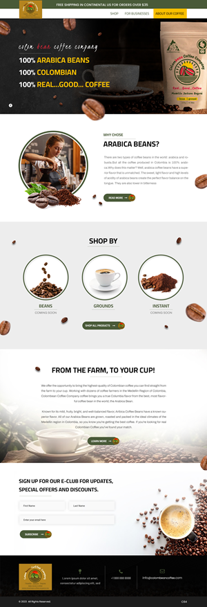 Web Design by pb for Colombean Coffee Company | Design: #31849862