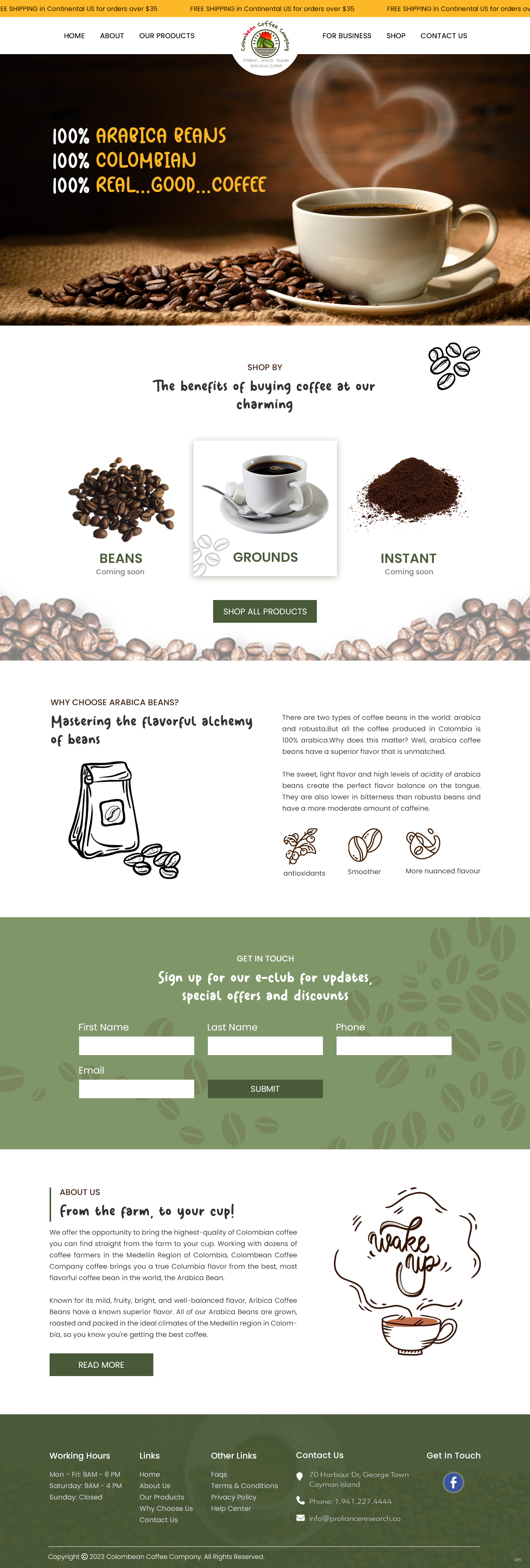 Web-Design von pb für Colombean Coffee Company | Design #31849863