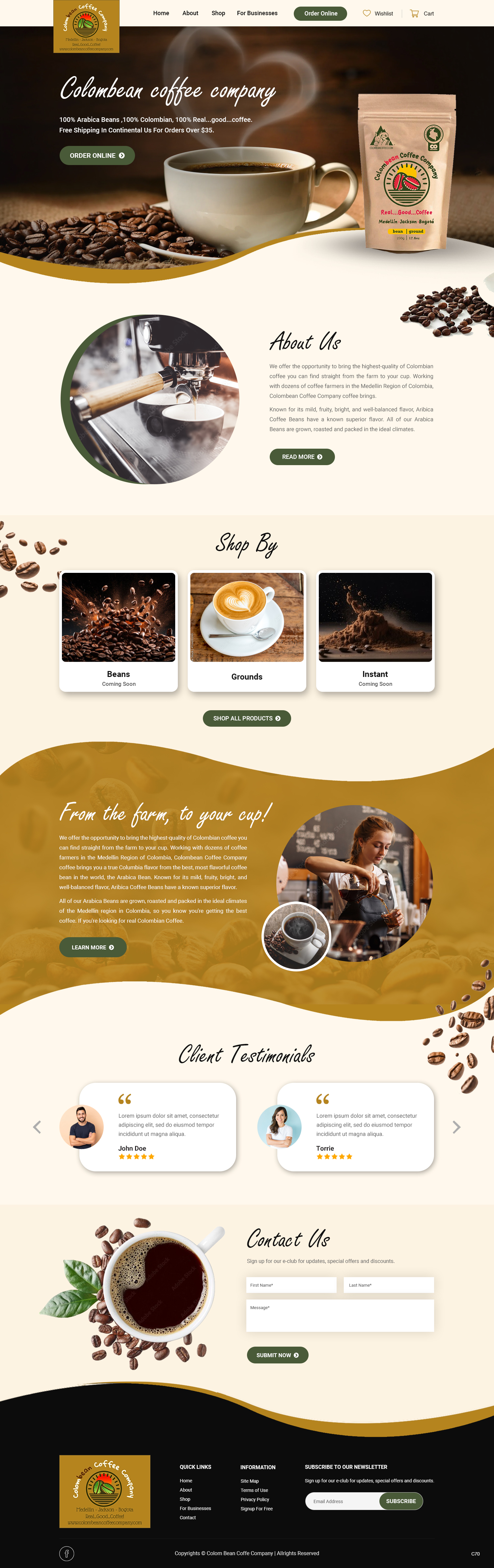 Web-Design von pb für Colombean Coffee Company | Design #31849864