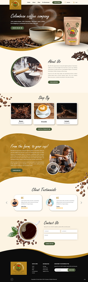 Web Design by pb for Colombean Coffee Company | Design: #31849864