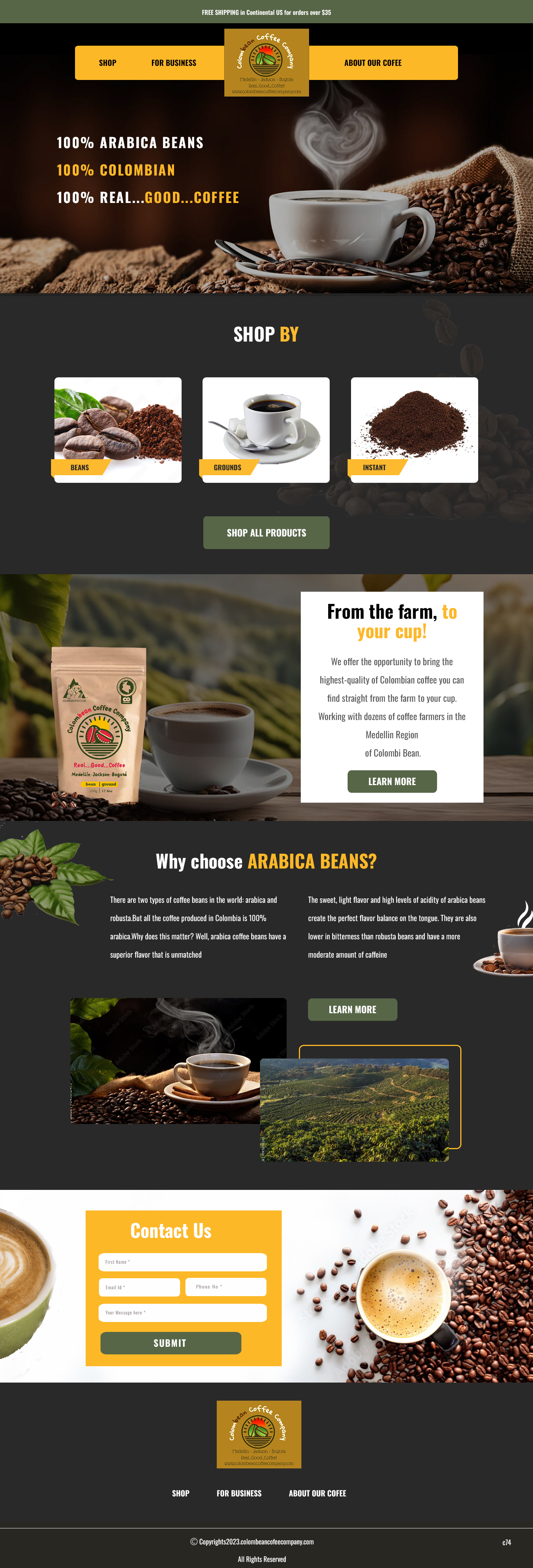 Diseño Web por pb para Colombean Coffee Company | Diseño #31849867