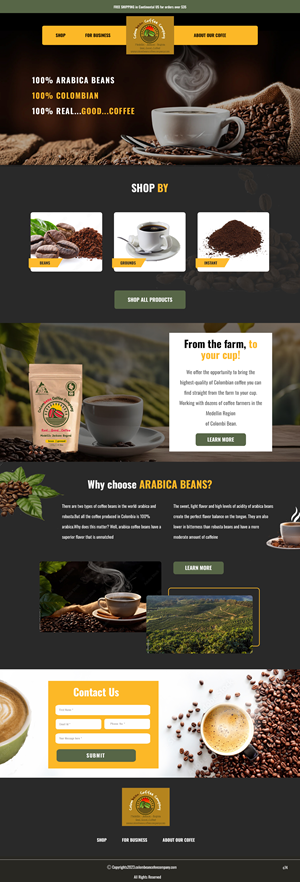 Web Design by pb for Colombean Coffee Company | Design: #31849867