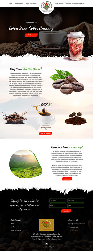Web Design by pb for Colombean Coffee Company | Design: #31849869