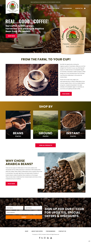 Web Design by pb for Colombean Coffee Company | Design: #31849870