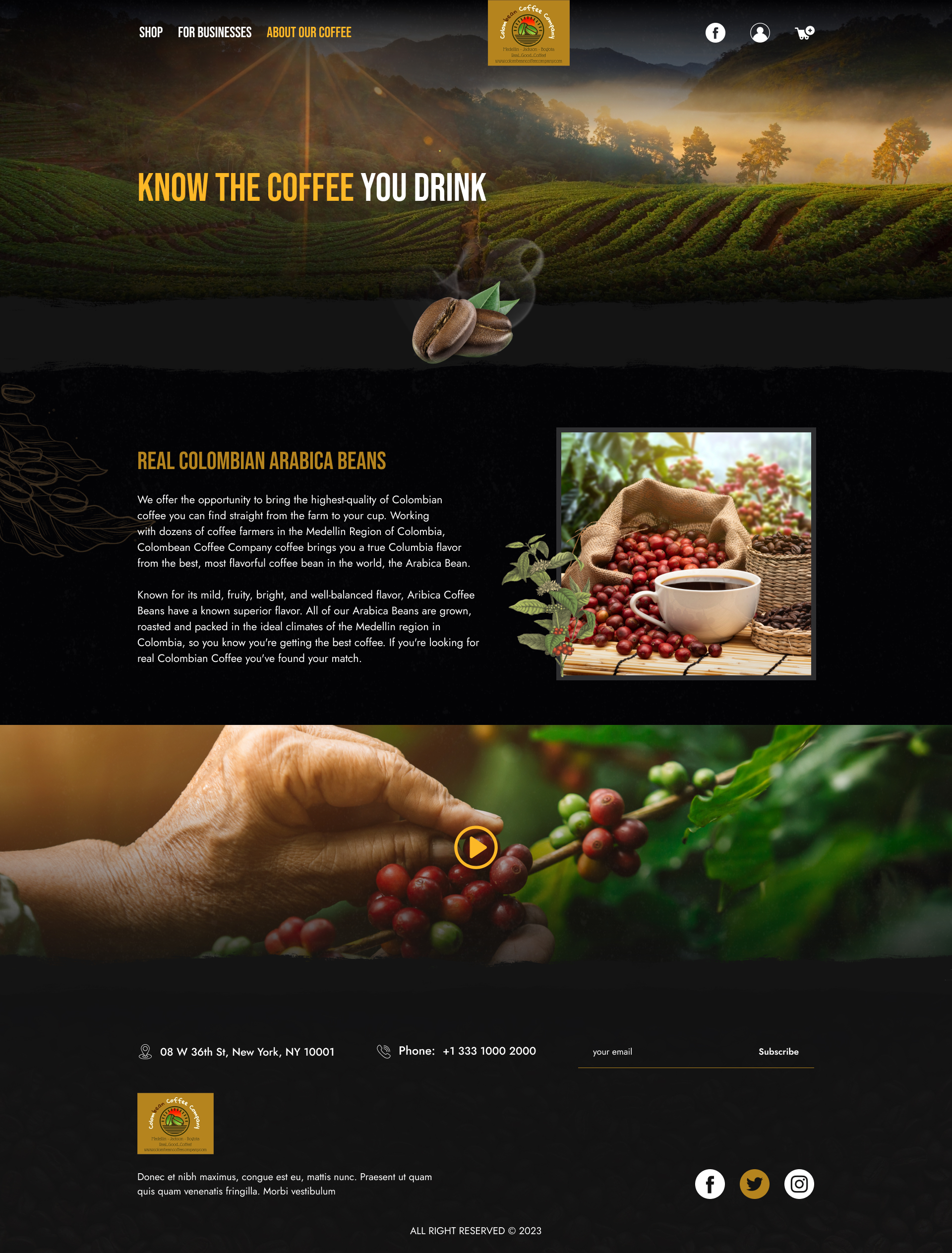 Web Design by Pram Shaw for Colombean Coffee Company | Design #32015361