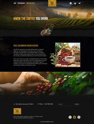 Web Design by Pram Shaw for Colombean Coffee Company | Design: #32015361