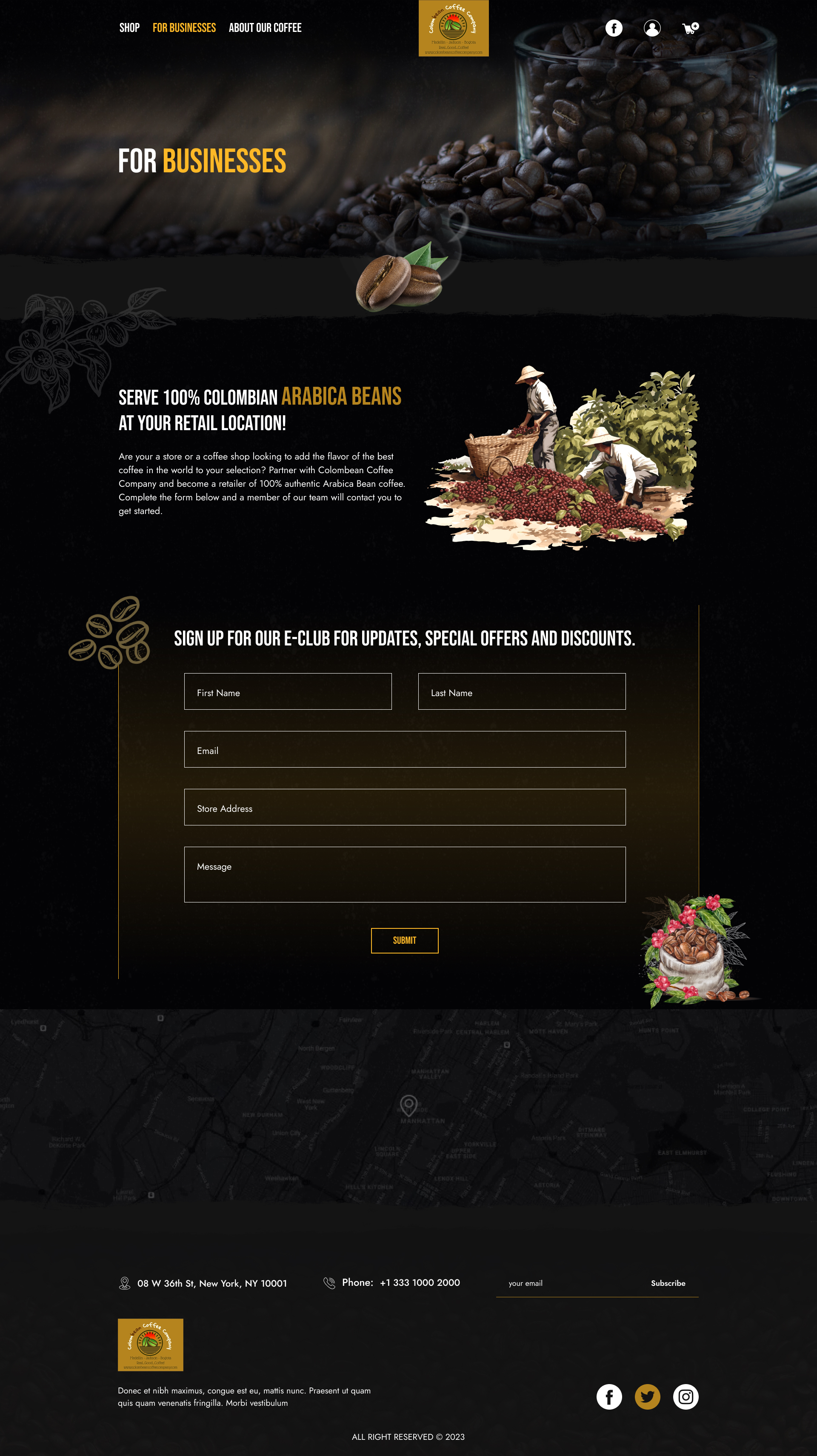 Web Design by Pram Shaw for Colombean Coffee Company | Design #32015392