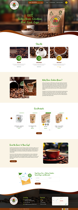 Web Design by Ved Web Services for Colombean Coffee Company | Design: #31861083